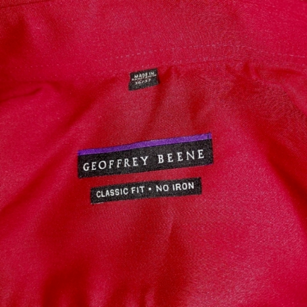 (3/$25) Geoffrey Beene Dark Red Shirt - Picture 5 of 5